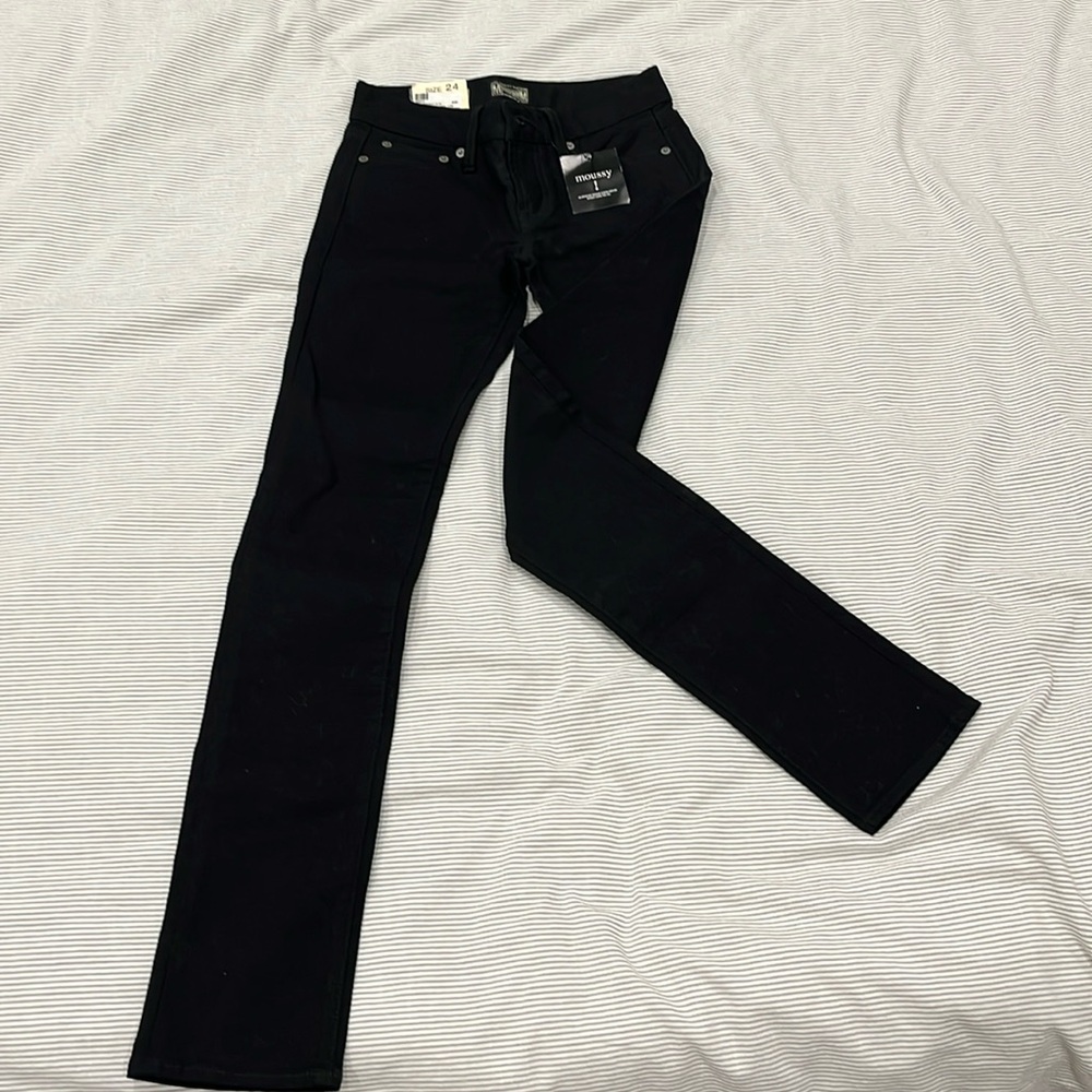 Japanese brand MOUSSY black denim jeans with tags BRAND NEW